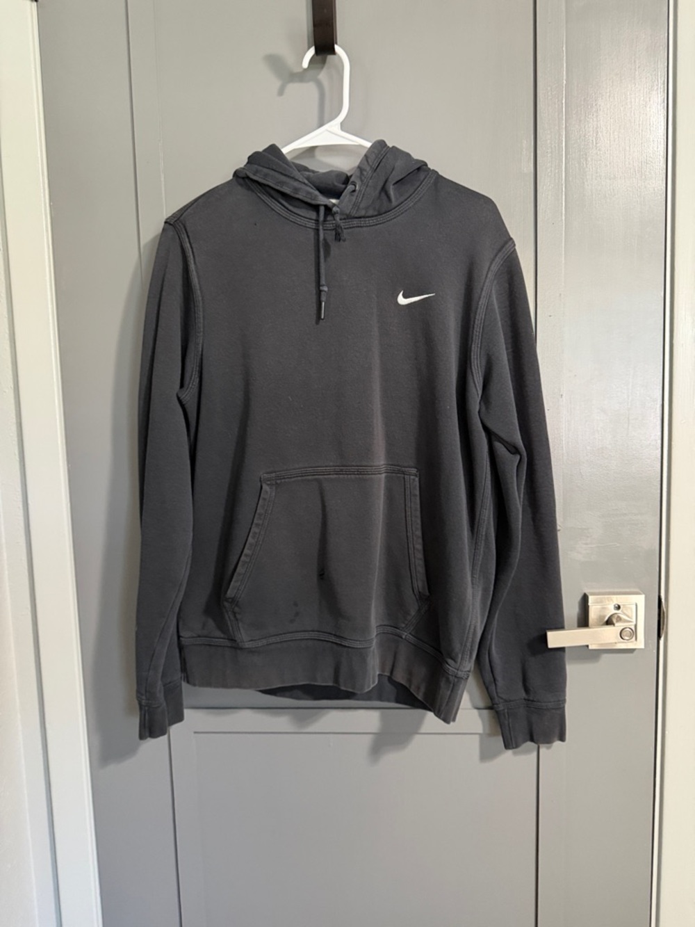 Nike Black Hooded Pullover Sweatshirt with White Swoosh